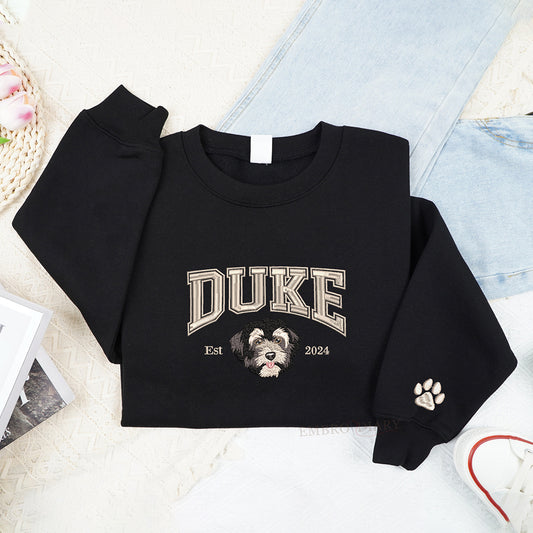 Embroidered Custom Dog Sweatshirt, Personalized Pet Face Sweatshirt, Custom Pet Hoodie, Dog Mom Shirt, Custom Pet Shirt, Dog Sweatshirt