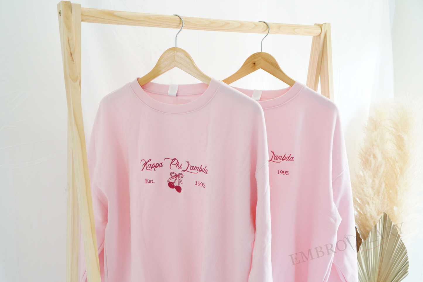 Embroidered Custom Cherry Sorority Sweatshirt, Sigma Delta Tau Bow Shirt, Big Little Gift, Greek Life Sweatshirt, Custom Sorority Crewneck