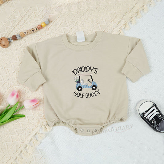 Embroidered Daddy's Golf Buddy Baby Romper, Dad’s Little Golf Player Toddler Sweater, Father Son Golfing Kids Toddler, Dad And Me Sweater