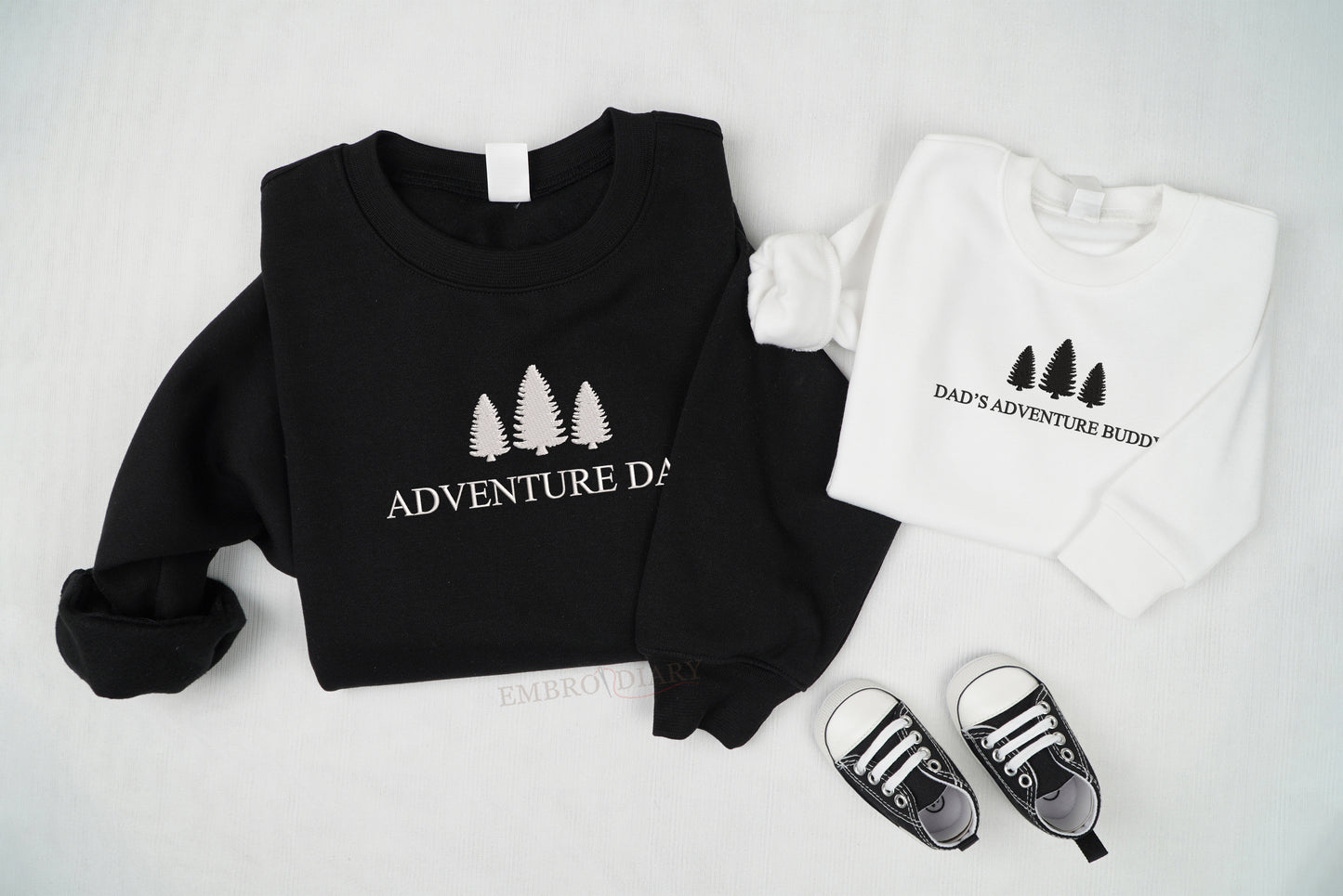 Embroidered Father's Day Matching Dad and Kiddo Sweatshirt, Adventure Dad Adventure Buddy Matching Set of Sweatshirt, Father's Day Sweatshirt