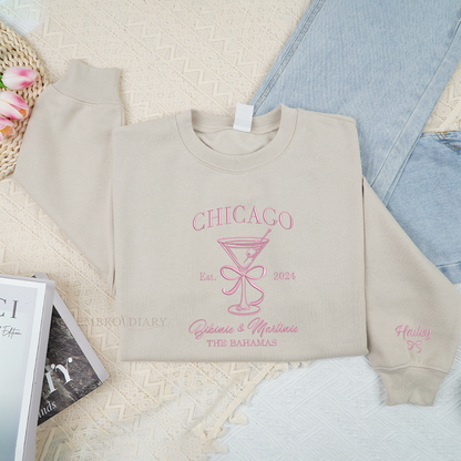 Embroidered The Bach Club Sweatshirt, Custom Location Bachelorette Sweater, Personalized Bride Crewneck,Future Bride Hoodie for Bridal Party