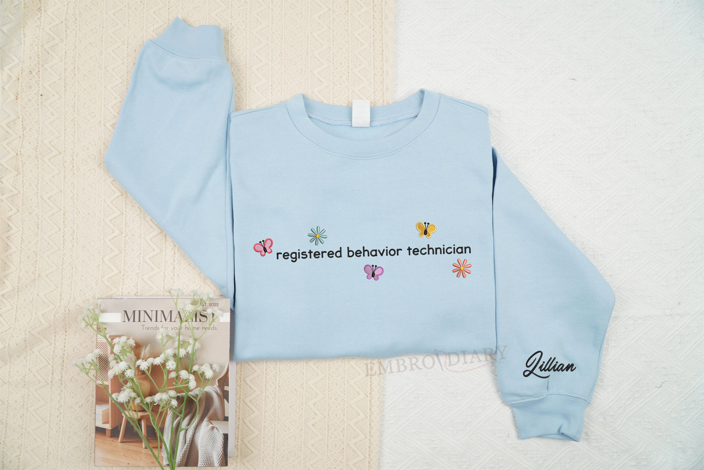 Embroidered Custom RBT Sweatshirt, Registered Behaviour Technician Shirt, ABA Therapist Hoodie, Behavior Analyst Shirt, Speech Therapy Sweater