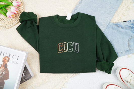 Embroidered CICU Nurse Sweatshirt, RN Cardiac Intensive Care Unit, ICU Nurse Appreciation Crewneck, Nurse Life Sweatshirt, Nursing Grad Gift